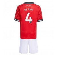 Stroje piłkarskie Manchester United Matthijs de Ligt #4 Koszulka Podstawowej dla dzieci 2025-26 Krótki Rękaw (+ szorty)